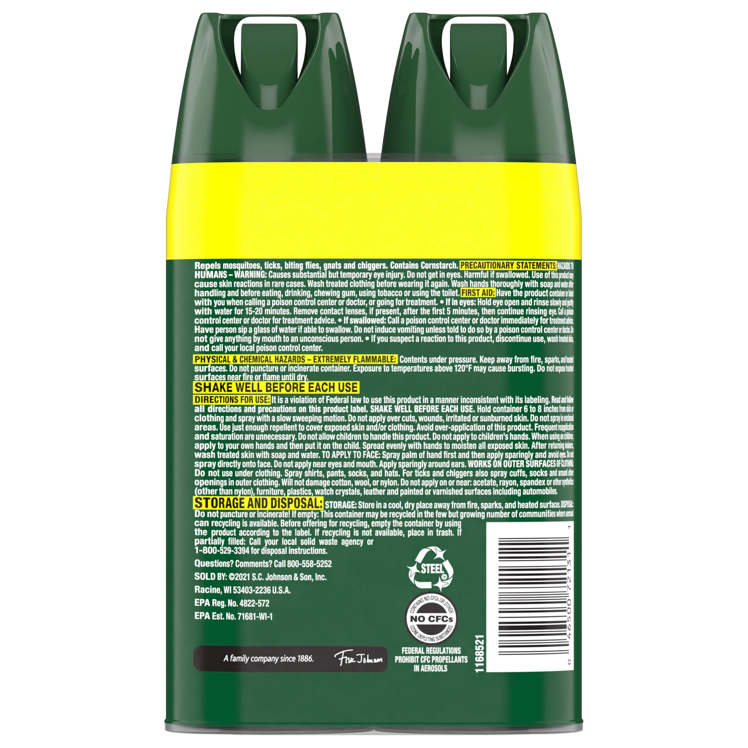 OFF! Deep Woods Insect Repellent Aerosol, Dry, Non-Greasy Formula, Bug Spray with Long Lasting Protection from Mosquitoes, 4 Oz, 2 Count - Image 12