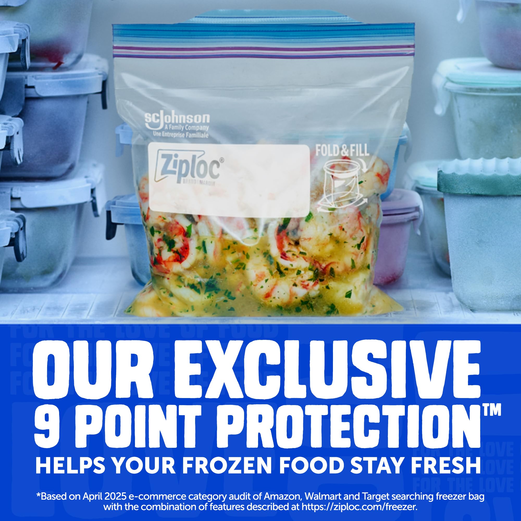 Ziploc Quart Food Storage Freezer Bags, Grip 'n Seal Technology for Easier Grip, Open, and Close, 100 Count - Image 3