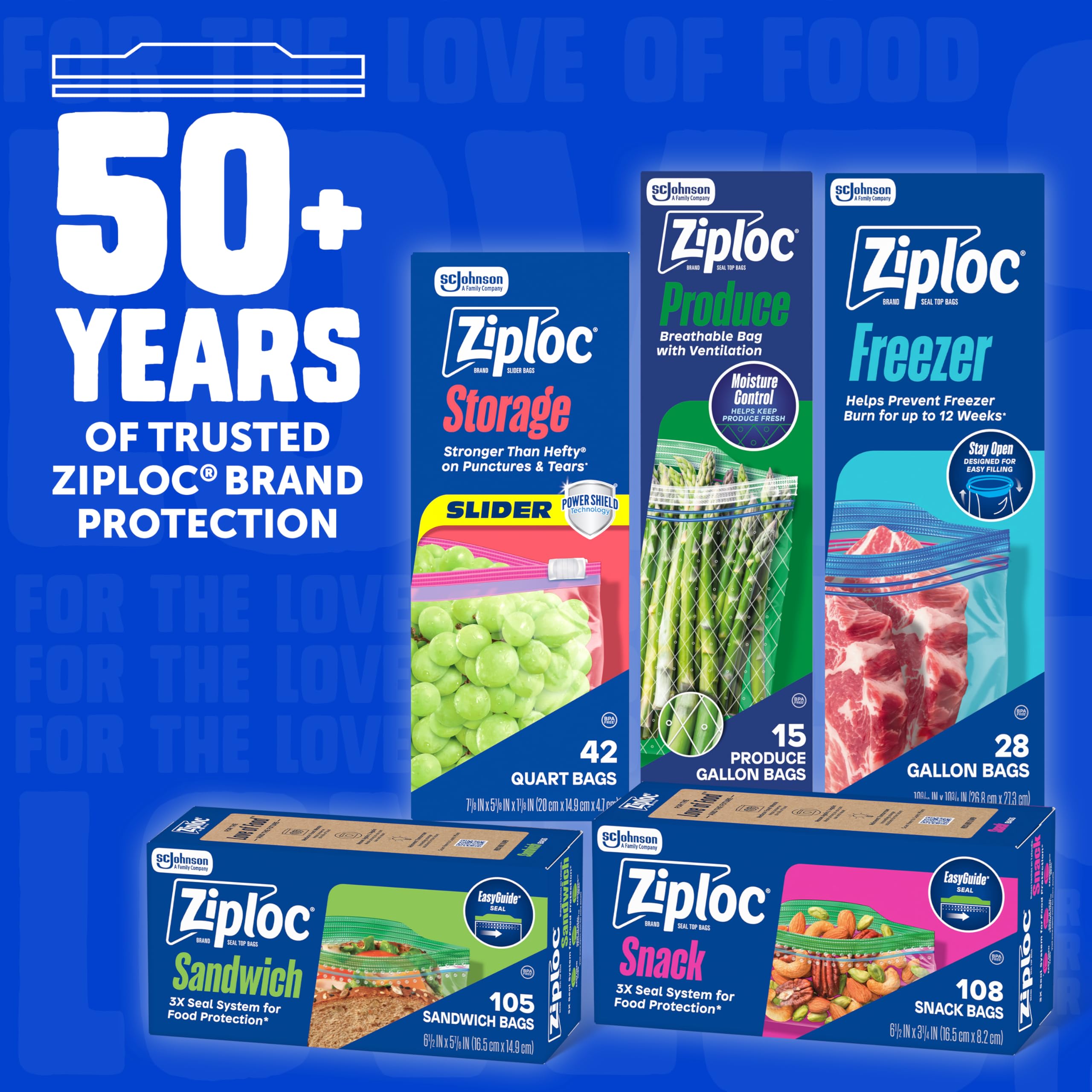 Ziploc Quart Food Storage Freezer Bags, Grip 'n Seal Technology for Easier Grip, Open, and Close, 100 Count - Image 7