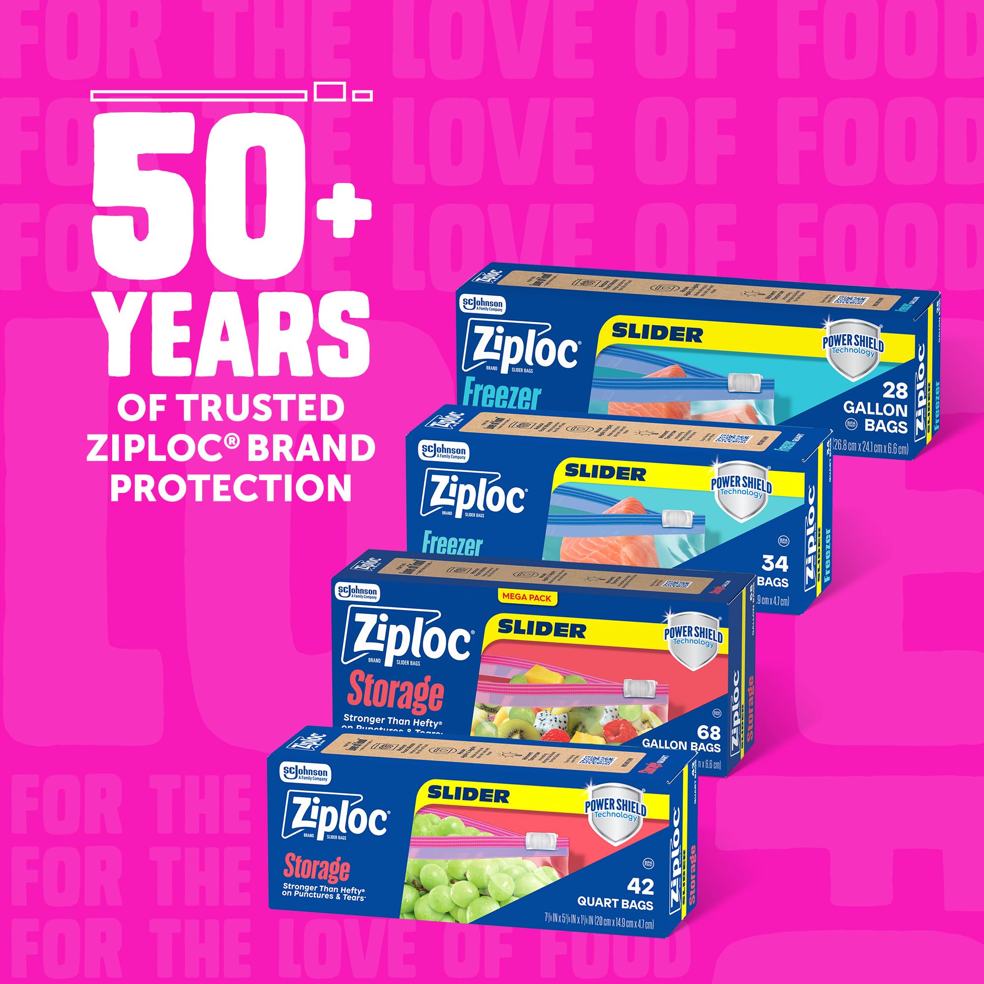 Ziploc Gallon Food Storage Slider Bags, Power Shield Technology for More Durability, 104 Bags Total - Image 7