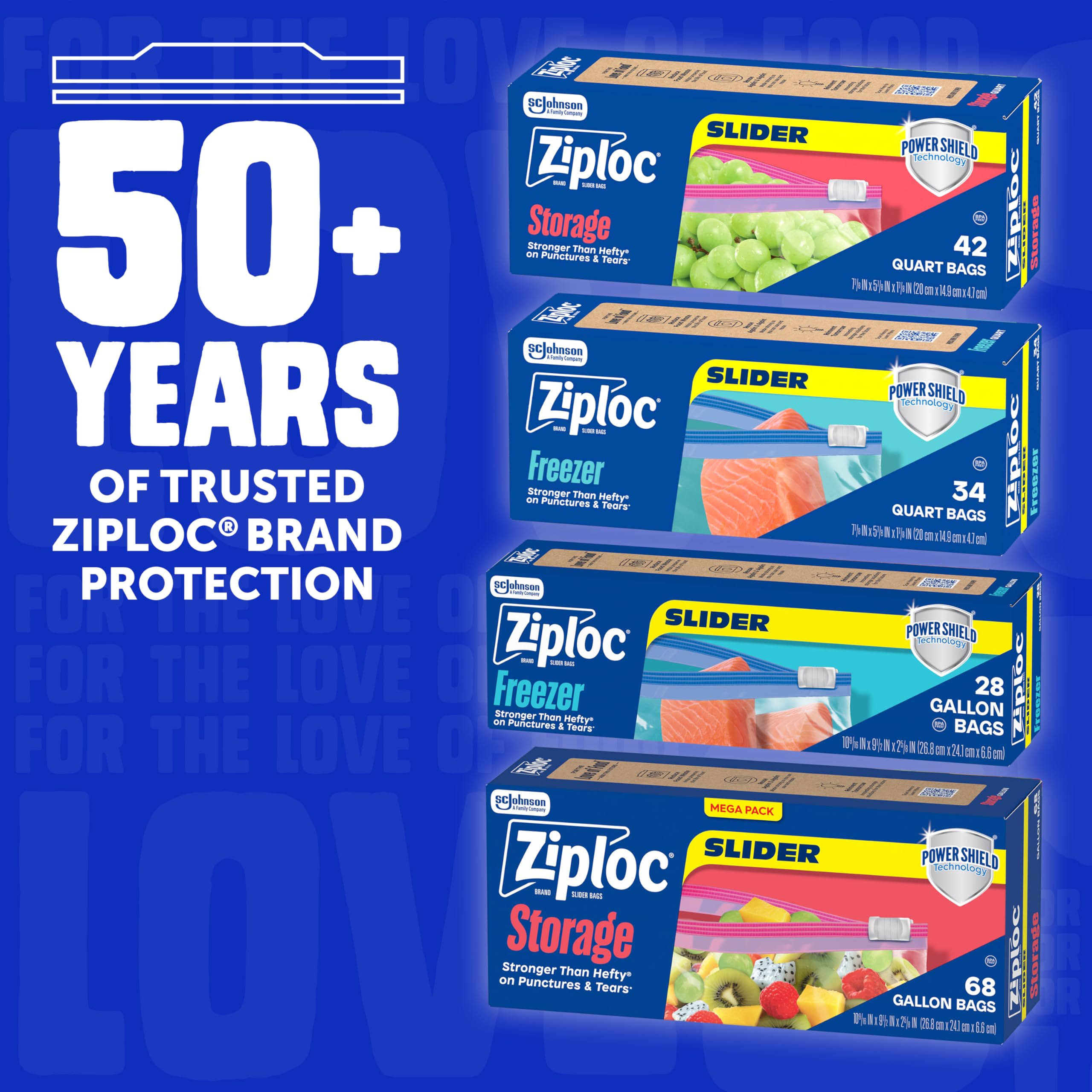 Ziploc Quart Food Storage Freezer Slider Bags, 136ct Total, Durable, 34 Count, 4 Pack - Image 7