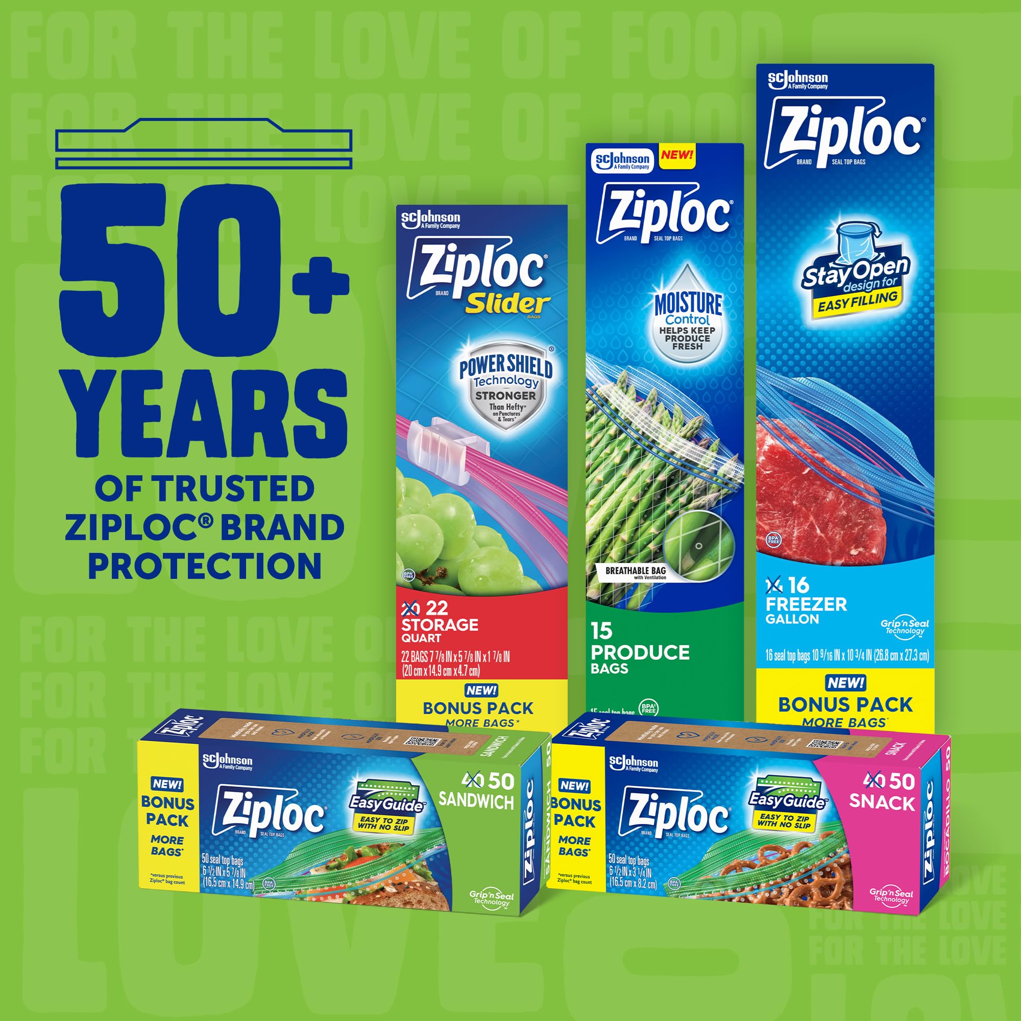Ziploc XL Sandwich and Snack Bags with EasyGuide Texture, Plastic Storage Bags with Grip 'n Seal Technology, 90 Bags Total - Image 7